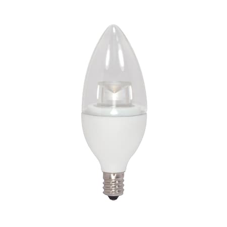 Satco Bulb, LED, 4W, B11, Candelabra, 120V, Clear, 27K S29618